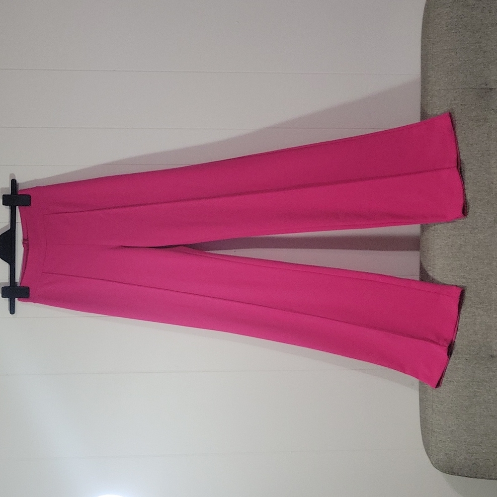 Hot pink pleated pants